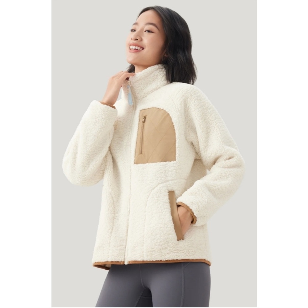Beneunder Fleece Fuzzy Faux Shearling Zipper Jacket